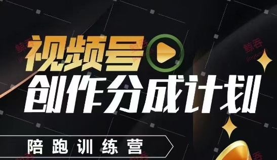 视频号创作分成计划陪跑训练营,手把手教会你如何制作视频,细水长流型项目-鸿图网创