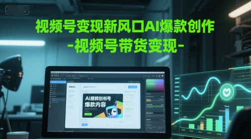 视频号变现新风口AI爆款创作-视频号带货变现-鸿图网创