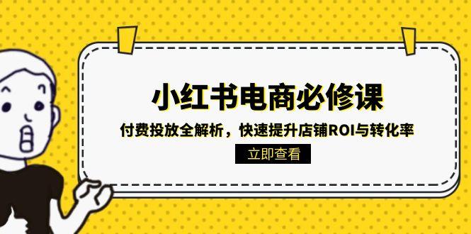小红书电商必修课:付费投放全解析,快速提升店铺ROI与转化率-鸿图网创