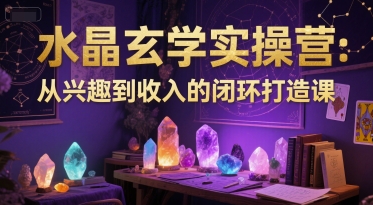 水晶玄学实操营:从兴趣到收入的闭环打造课-鸿图网创