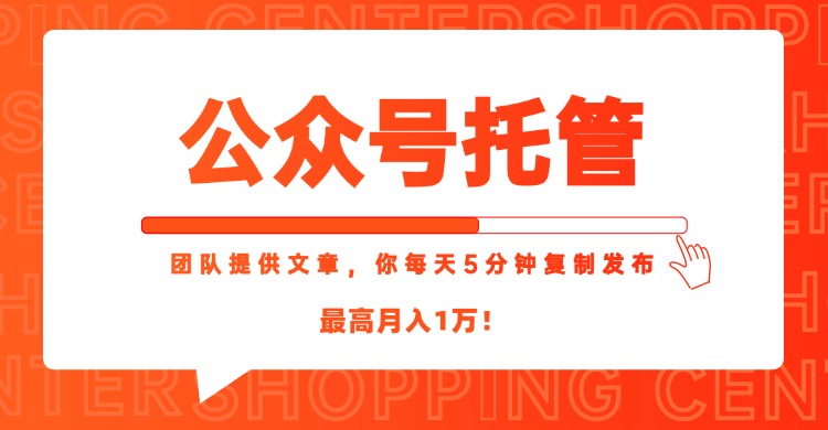 【公众号托管 】我提供文章,你每天5分钟复制发布,最高月入1W-鸿图网创