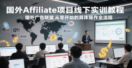 国外Affiliate项目线下实训教程,国外广告联盟从零开始的具体操作全流程-鸿图网创