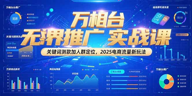 万相台无界推广实战课,关键词测款加人群定位,2025电商流量新玩法-鸿图网创