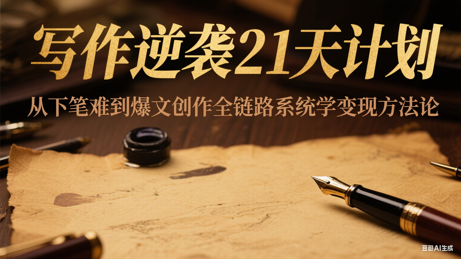 写作逆袭21天计划:从下笔难到爆文创作全链路系统学变现方法论-鸿图网创