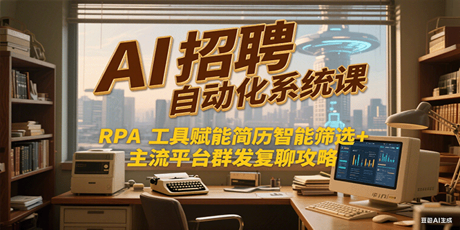 AI招聘自动化系统课,RPA工具赋能简历智能筛选+主流平台群发复聊全攻略-鸿图网创