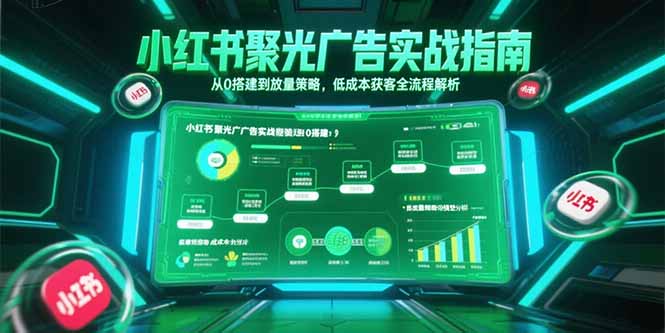 小红书聚光广告实战指南,从0搭建到放量策略,低成本获客全流程解析-鸿图网创