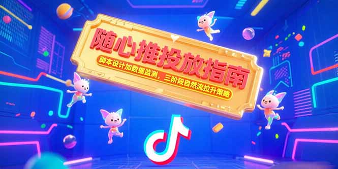 随心推投放指南，脚本设计加数据监测，三阶段自然流拉升策略-鸿图网创