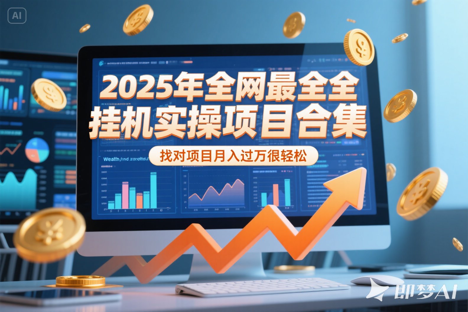 2025年挂机实操项目实操演练，挂机类型，AI直播类型，轻资产创业类型…-鸿图网创