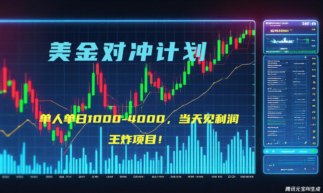 2025年最暴力项目“美金先登计划”最新最强对冲战法，每日实际收益1K-4K-鸿图网创