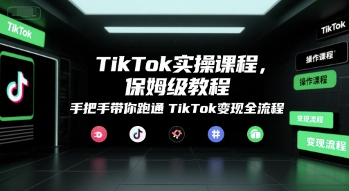 TikTok实操课程,保姆级教程,手把手带你跑通TikTok变现全流程-鸿图网创
