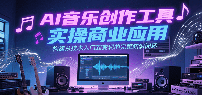 AI音乐创作工具实操商业应用，构建从技术入门到变现的完整知识闭环-鸿图网创
