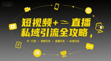 短视频+直播私域引流全攻略，IP打造 +视频引流 +直播引流 +私域沉淀-鸿图网创