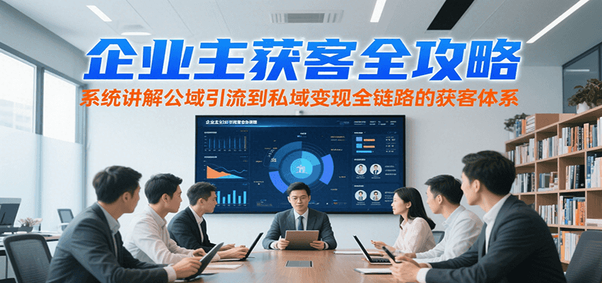 企业主获客全攻略，系统讲解公域引流到私域变现全链路的获客体系-鸿图网创