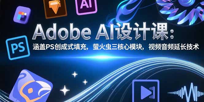Adobe AI设计课：涵盖PS创成式填充，萤火虫三核心模块，视频音频延长技术-鸿图网创