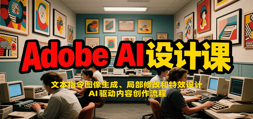 Adobe AI设计课:文本指令图像生成、局部修改和特效设计,AI驱动内容创作流程-鸿图网创