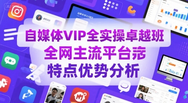 自媒体VIP全实操卓越班，全网主流平台特点优势分析-鸿图网创
