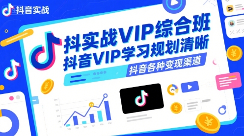 抖音实战VIP综合班,抖音VIP学习规划请晰抖音各种变现渠道-鸿图网创