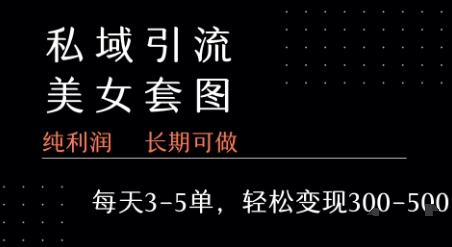 私域卖套图每天3-5单   每单利润99-2张+-鸿图网创