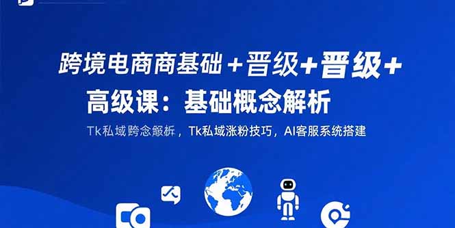 跨境电商基础+晋级+高级课：基础概念解析,Tk私域涨粉技巧,AI客服系统搭建-鸿图网创