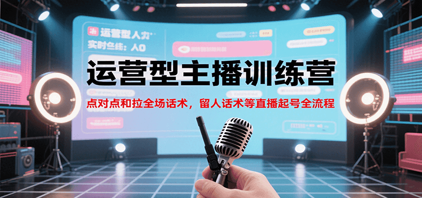 运营型主播训练营，点对点和拉全场话术，留人话术等直播起号全流程(更新7月)-鸿图网创