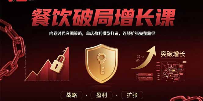 餐饮破局增长课：内卷时代突围策略，单店盈利模型打造，连锁扩张完整路径-鸿图网创