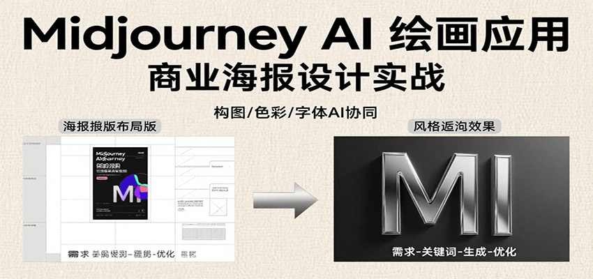 Midjourney AI绘画应用，关键词指令解析、漫画头像制作、海报设计、3D人物生成等-鸿图网创