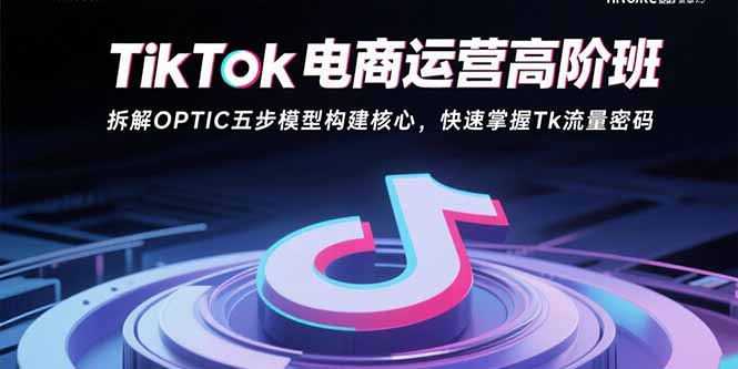 TikTok电商运营高阶班：拆解OPTIC五步模型构建核心，快速掌握Tk流量密码-鸿图网创