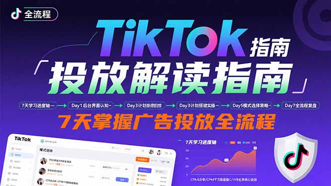 TikTok投放解读指南：后台操作/计划建立/模式选择，7天掌握广告投放全流程-鸿图网创