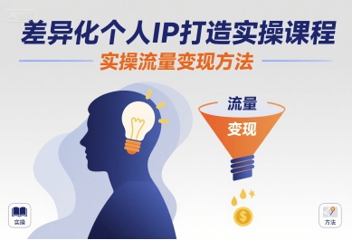 差异化个人IP打造实操课程，实操流量变现方法-鸿图网创