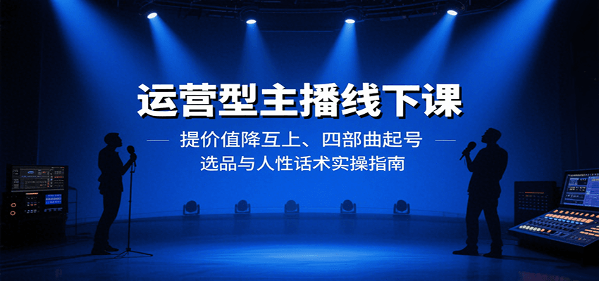 运营型主播线下课：提价值降互上、四部曲起号、选品与人性话术实操指南-鸿图网创