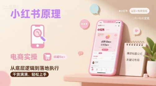 小红书原理以及详细实操流程，小红书电商教程-鸿图网创