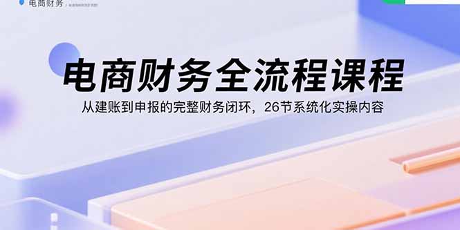 电商财务全流程课程：从建账到申报的完整财务闭环，26节系统化实操内容-鸿图网创