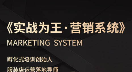 老杨·服装老板必修课《实战为王-营销系统》实现业绩被动式增长-鸿图网创