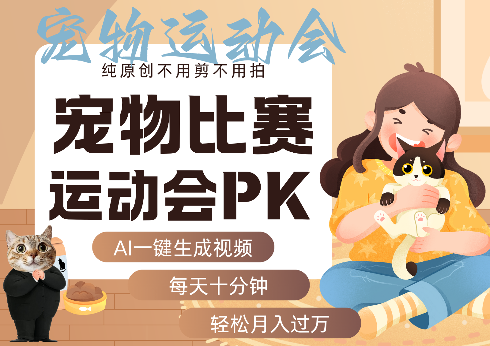 AI萌宠运动员跳水 射击 篮球 足球比赛 每天十分钟 附详细提示词文案库 代替做…-鸿图网创