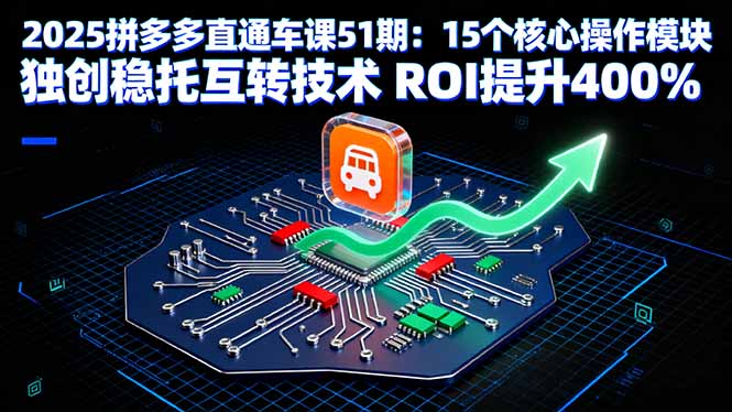 2025拼多多直通车课51期:15个核心操作模块 独创稳托互转技术 ROI提升400%-鸿图网创