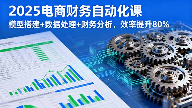 2025电商财务自动化课，模型搭建+数据处理+财务分析，效率提升80%-鸿图网创