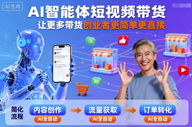 AI智能体短视频带货,让更多带货创业者更简单更直接-鸿图网创