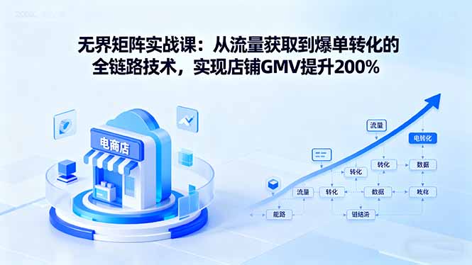 无界矩阵实战课：从流量获取到爆单转化的全链路技术，实现店铺GMV提升200%-鸿图网创