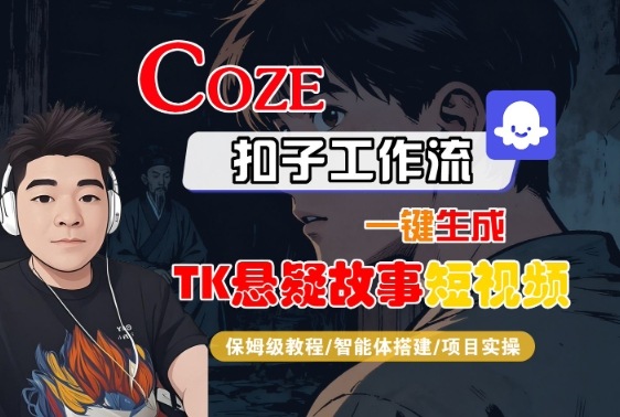 Coze扣子智能体工作流一键生成“TK悬疑故事“短视频，全流程保姆级教学-鸿图网创