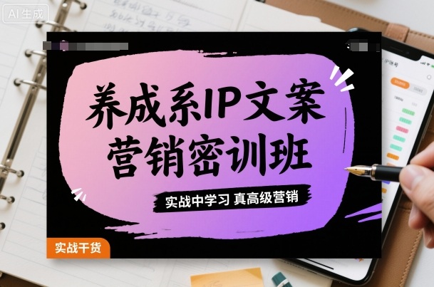 养成系IP文案营销密训班，实战中学习真高级营销-鸿图网创