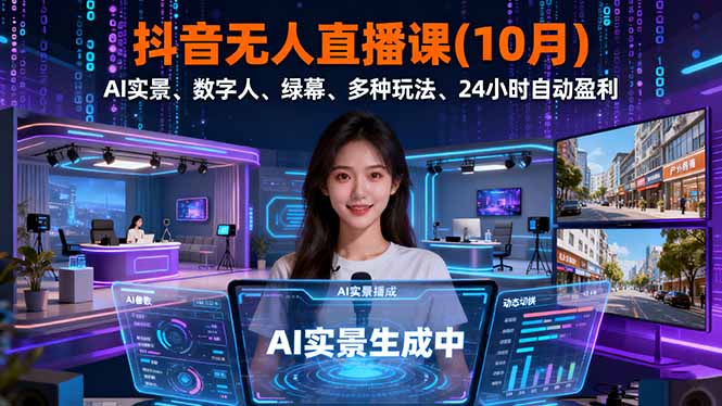 抖音无人直播课(10月-鸿图网创