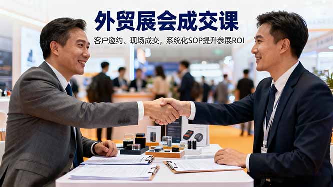 外贸展会成交课，含目标制定、客户邀约、现场成交，系统化SOP提升参展ROI-鸿图网创