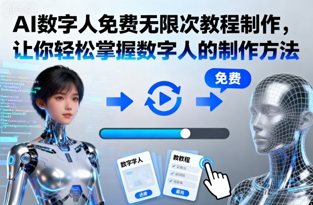 AI数字人免费无限次教程制作，让你轻松掌握数字人的制作方法-鸿图网创