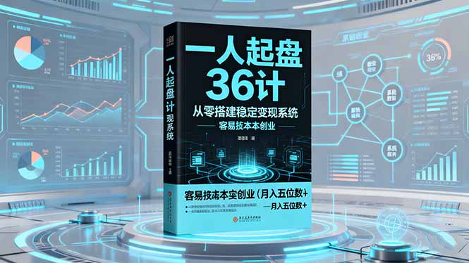 一人起盘36计：从零搭建稳定变现系统，实现低成本创业，月入五位数+-鸿图网创