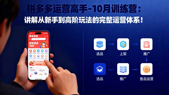 拼多多运营高手-10月训练营：讲解从新手到高阶玩法的完整运营体系！-鸿图网创