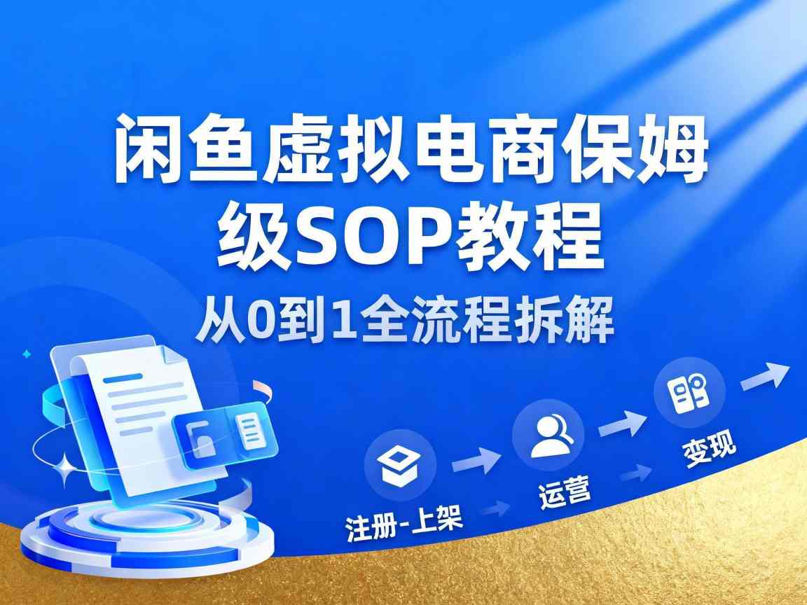 闲鱼虚拟电商，月入轻松过1W，保姆级SOP教程-鸿图网创