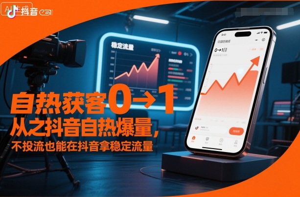 自热获客从0到1之抖音自热爆量，不投流也能在抖音拿稳定流量-鸿图网创