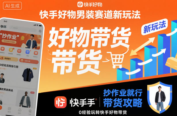 快手好物男装赛道新玩法，抄作业就行，0经验玩转快手好物带货-鸿图网创