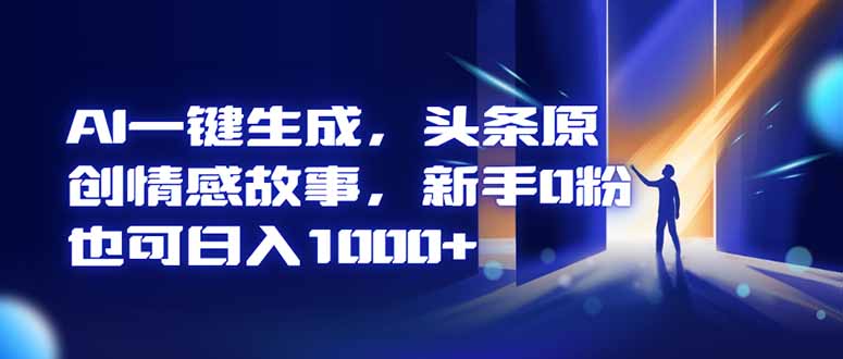 AI一键生成，头条原创情感故事，新手0粉也可日入1000+-鸿图网创