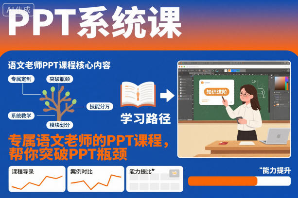 PPT系统课,专属语文老师的PPT课程,帮你突破PPT瓶颈-鸿图网创